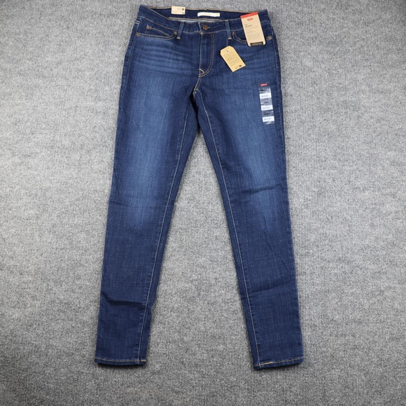 Levi's 711 Skinny Jeans Womens 29x30 Blue Medium Wash Mid Rise Stretch Denim - Picture 1 of 12